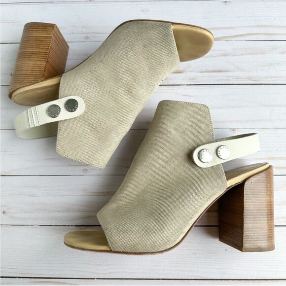 Rag and Bone Leigh Natural Canvas Open Toe Sandal - Picture 3 of 14